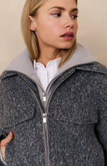 Load image into Gallery viewer, Fondamentale Bouclé Zip Jacket | Cropped Fit | Textured Wool Effect
