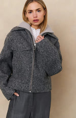 Load image into Gallery viewer, Fondamentale Bouclé Zip Jacket | Cropped Fit | Textured Wool Effect
